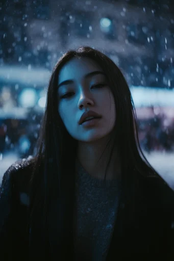 Cinematic Nocturnal Noir style reference image — desaturated cool tones