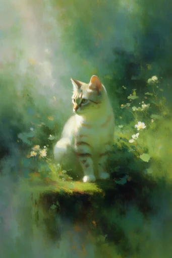 Luminous Impressionist Dreamscape style reference image — lush emerald and teal palette