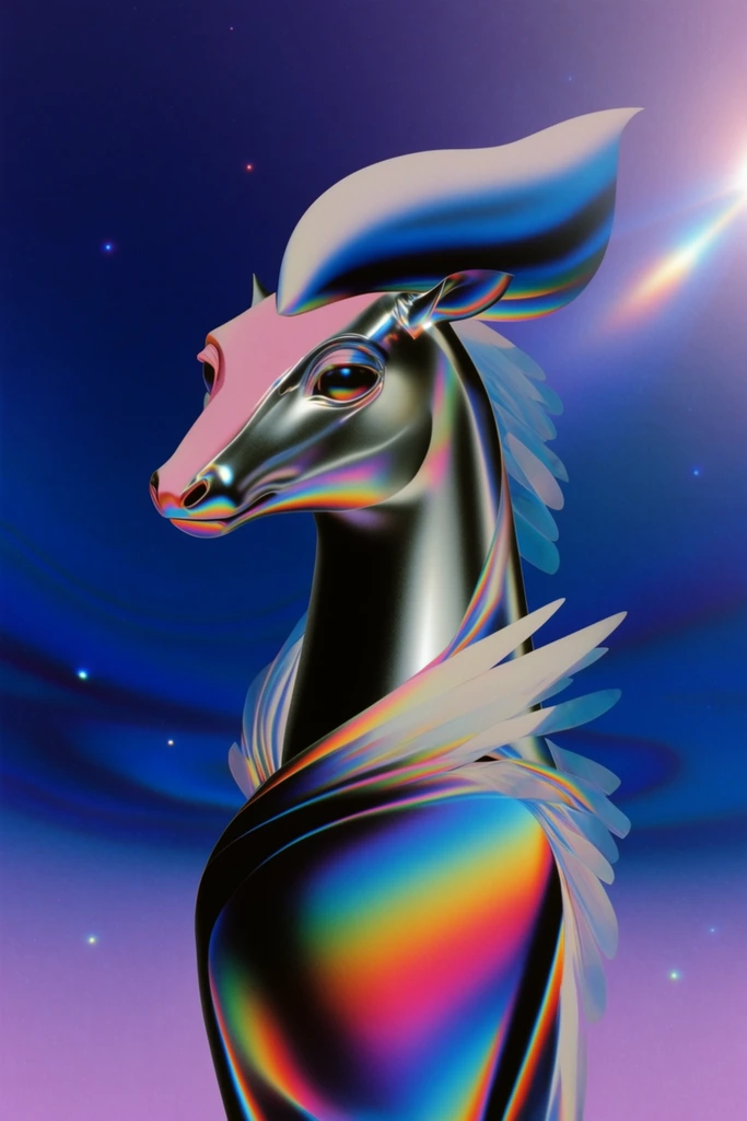 Prismatic Retro-Futurist Airbrush style AI image example 3