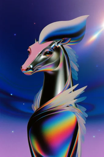 Prismatic Retro-Futurist Airbrush style AI image example 3