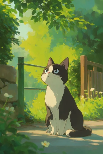 Nostalgic Ghibli Summer style reference image — hand-painted texture