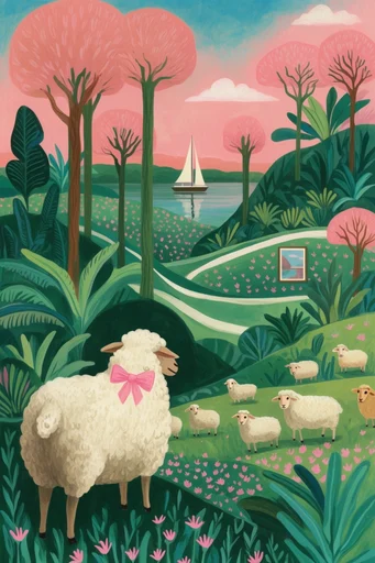 Whimsical Mediterranean Folk Narrative style AI image example 3