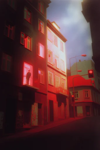 Analog Glitch Noir style reference image — analog sci-fi archive