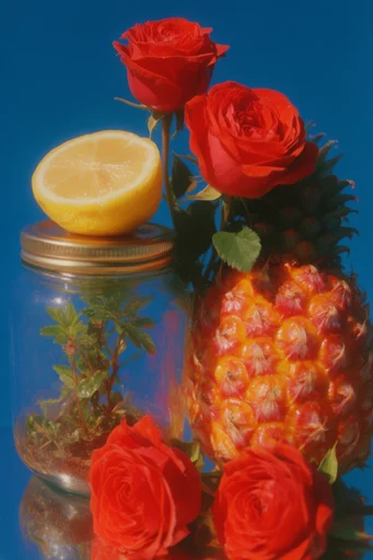 Hyper-Glossy Surreal Editorial style reference image — hyper-saturated primary colors