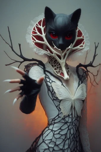 Monochromatic Biomorphic Gothic style reference image — skeletal sculptural elements