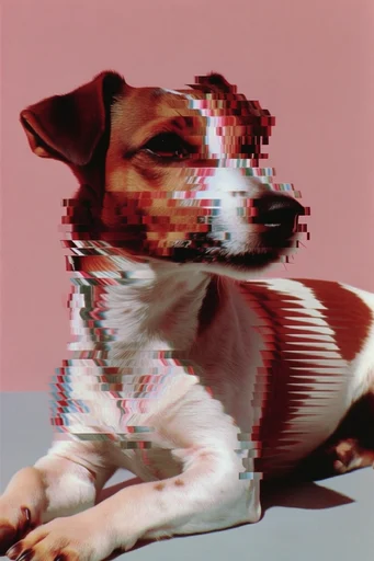 Surrealist Pastel Glitch style reference image — uncanny visual glitch