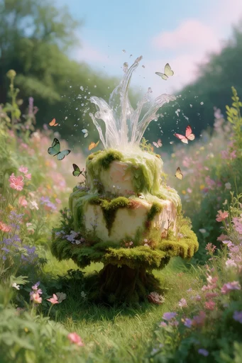 Ethereal Mossy Surrealism style reference image — mythic reclamation