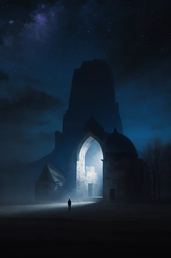 Celestial Chiaroscuro Mysticism style reference image — ethereal silhouette