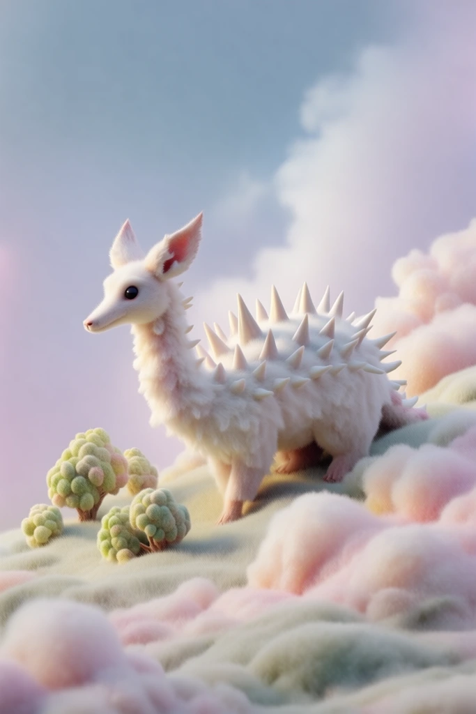Plush Pastel Surrealism style AI image example 3