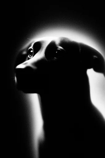 Luminous Noir Abstraction style reference image — deep pitch-black shadows