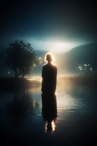 Luminous Nocturnal Silhouette style reference image — rim lighting
