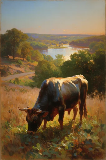 Romantic Pastoral Impressionism style reference image — pastoral landscape