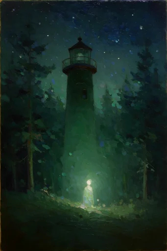 Luminous Nocturnal Tonalism style reference image — chiaroscuro lighting