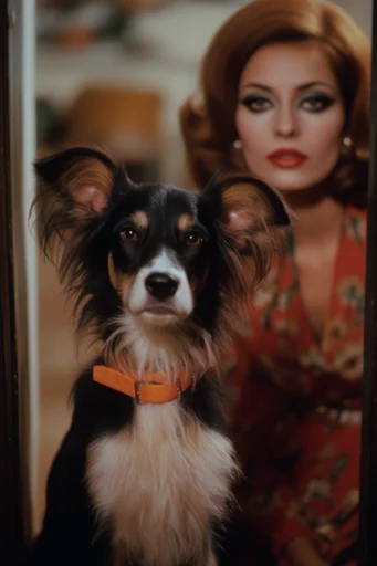 Cinematic Retro Surrealism style reference image — mid-century glamour