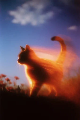 Ethereal Luminescent Motion style reference image — twilight gradient background