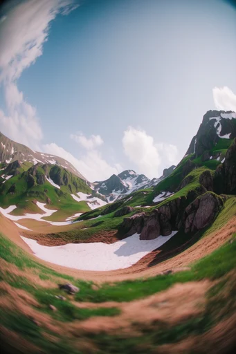 Dynamic Urban Golden Hour style reference image — fisheye lens distortion