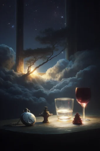 Celestial Nocturnal Sublime style reference image — deep indigo night sky