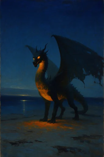 Nocturnal Surrealist Chiaroscuro style reference image — surrealist dreamscape