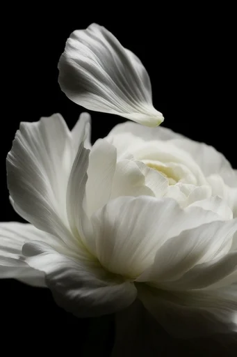 Monochromatic Botanical Chiaroscuro style reference image — sculptural organic forms