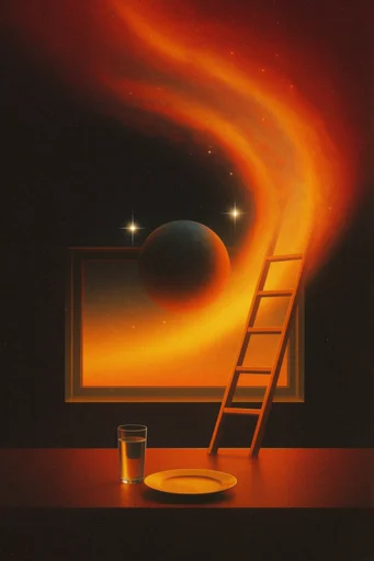 Luminous Retro Minimalism style reference image — stark silhouette