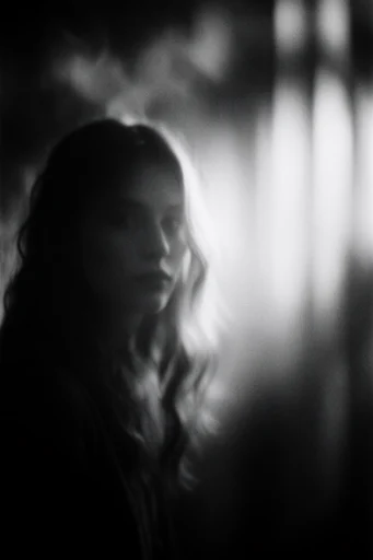 Ethereal Monochrome Noir style reference image — liminal silhouette