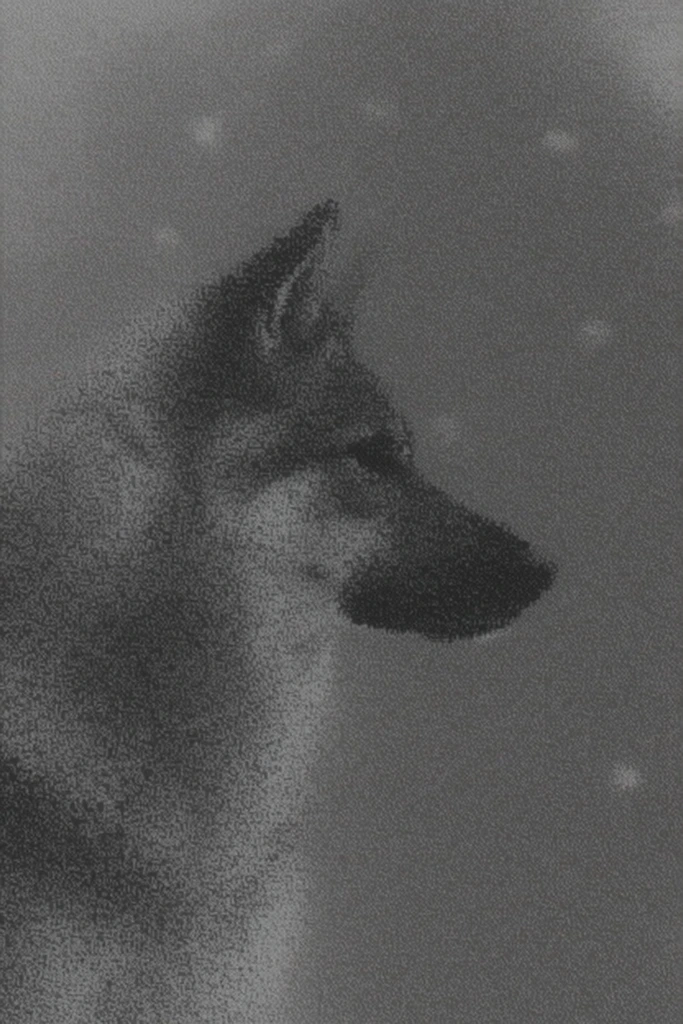 Atmospheric Monochromatic Noir style AI image example 3