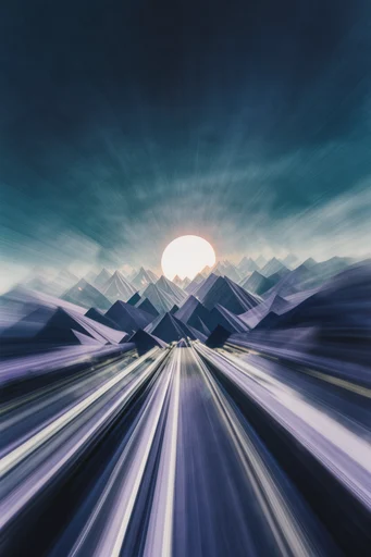 Kinetic Luminous Flux style reference image — motion blur