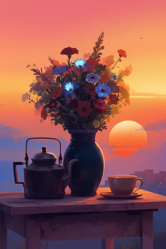 Luminous Twilight Horizons style reference image — atmospheric dusk lighting