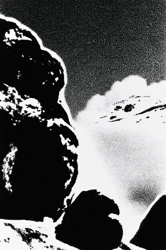 Gritty Monochromatic Noir style reference image — stark black and white