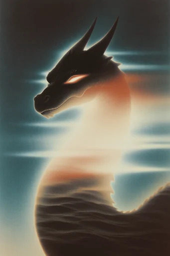 Ethereal Grain Surrealism style reference image — retro-futuristic lighting