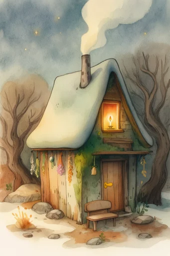 Ethereal Celestial Storybook style reference image — muted earthy color palette