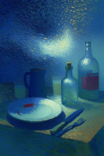 Luminous Celestial Impasto style reference image — post-impressionist digital painting