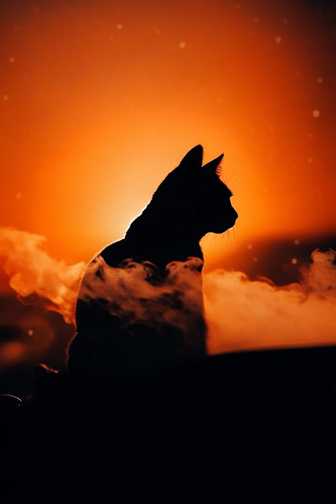 Luminous Amber Silhouette style AI image example 3