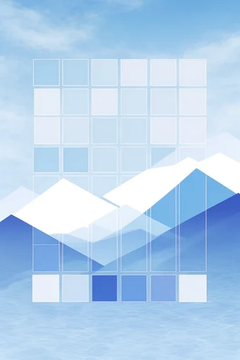 Retro-Digital Blue Mosaic style reference image — retro-digital aesthetic