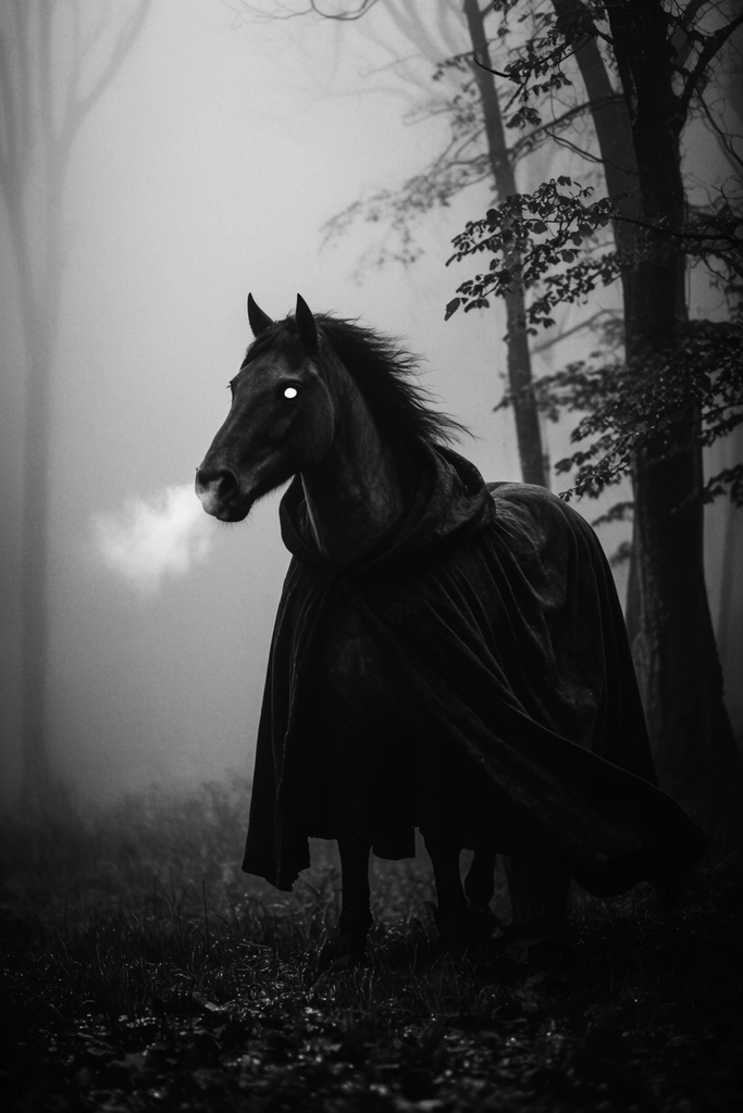 Monochrome Gothic Chiaroscuro style AI image example 3