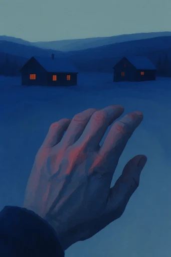 Luminous Nocturnal Solitude style reference image — glowing orange light contrast