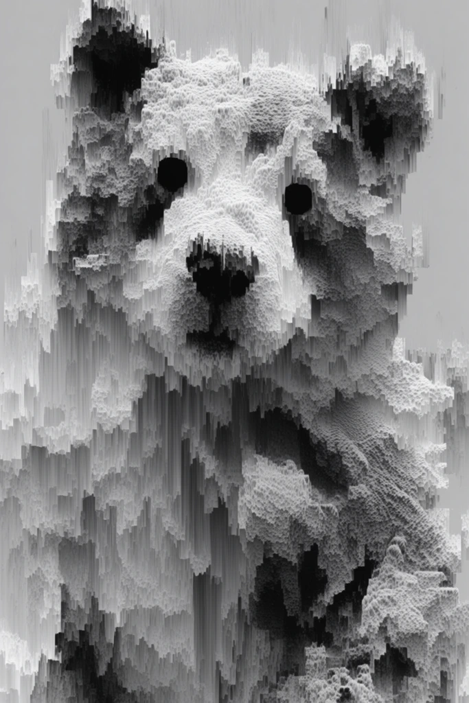 Erosive Digital Glitch style AI image example 3