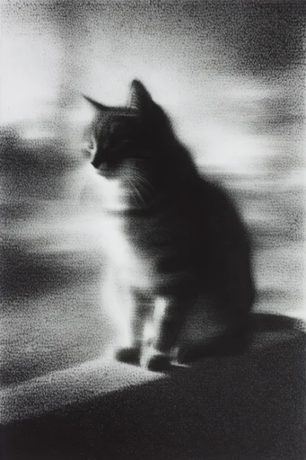 Nocturnal Monochrome Noir style reference image — motion blur