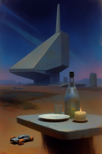 Celestial Solitude Landscapes style reference image — monolithic landscape