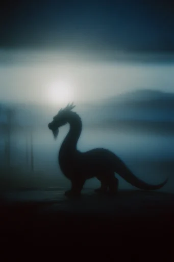 Cinematic Nocturnal Silhouette style reference image — teal and amber