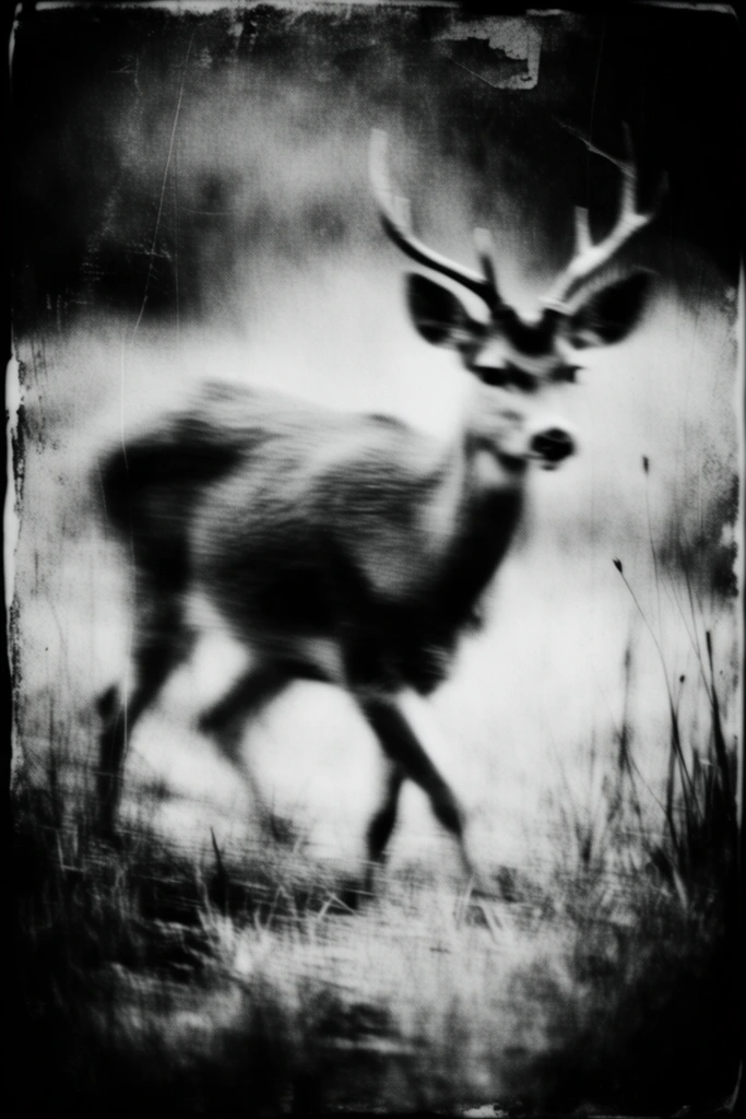 Haunting Monochrome Pictorialism style AI image example 3