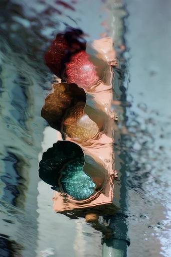 Ethereal Liquid Refraction style reference image — caustic light patterns