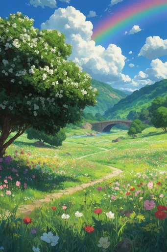 Luminous Pastoral Fantasy style reference image — nostalgic summer mood