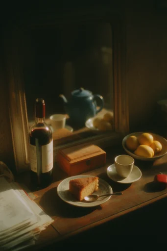 Cinematic Golden Chiaroscuro style reference image — volumetric golden light