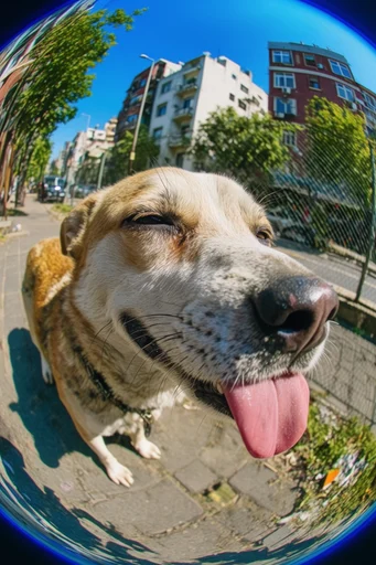 Distorted Urban Fisheye style reference image — circular vignette