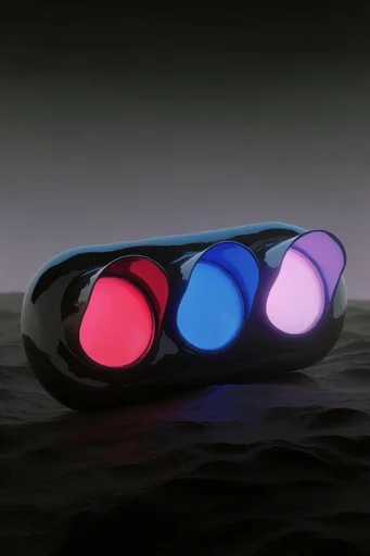 Luminous Surreal Minimalism style reference image — neon magenta luminescence