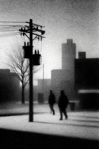 Monochrome Atmospheric Minimalism style reference image — high-contrast monochrome