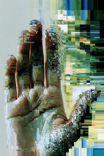 Corrupted Digital Realism style reference image — datamoshing