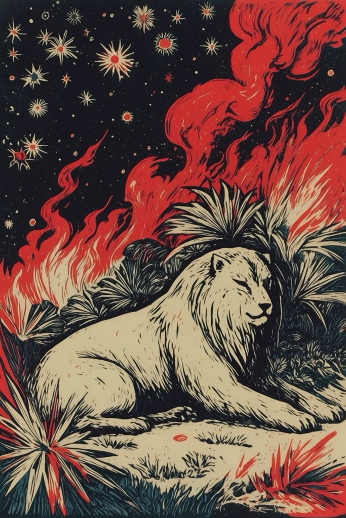 Crimson Occult Nouveau style AI image example 3