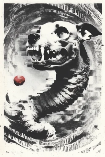 Distressed Analog Occultism style reference image — distorted vintage media